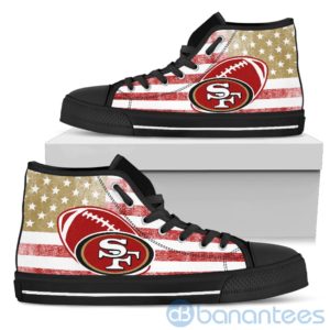 American Flag Style San Francisco 49ers High Top Shoes Product Photo
