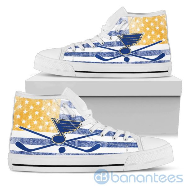 American Flag Style St. Louis Blues High Top Shoes Product Photo