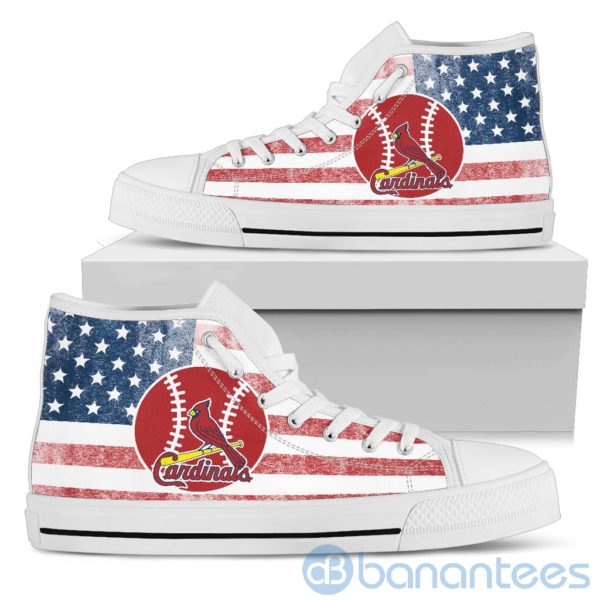 American Flag Style St. Louis Cardinals High Top Shoes Product Photo