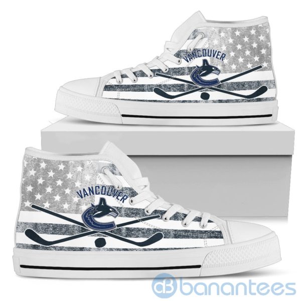 American Flag Style Vancouver Canucks High Top Shoes Product Photo