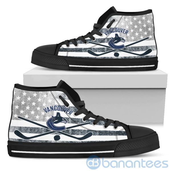 American Flag Style Vancouver Canucks High Top Shoes Product Photo
