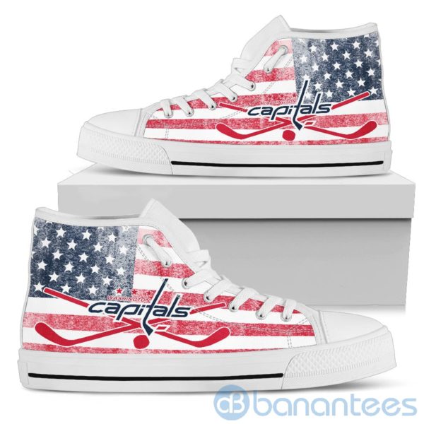 American Flag Style Washington Capitals High Top Shoes Product Photo