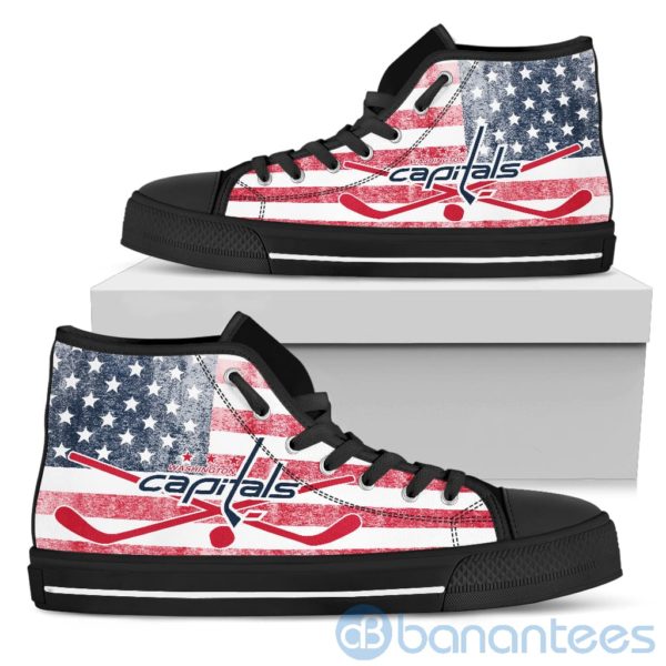 American Flag Style Washington Capitals High Top Shoes Product Photo