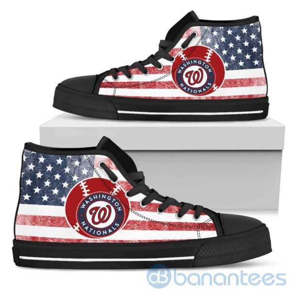 American Flag Style Washington Nationals High Top Shoes Product Photo