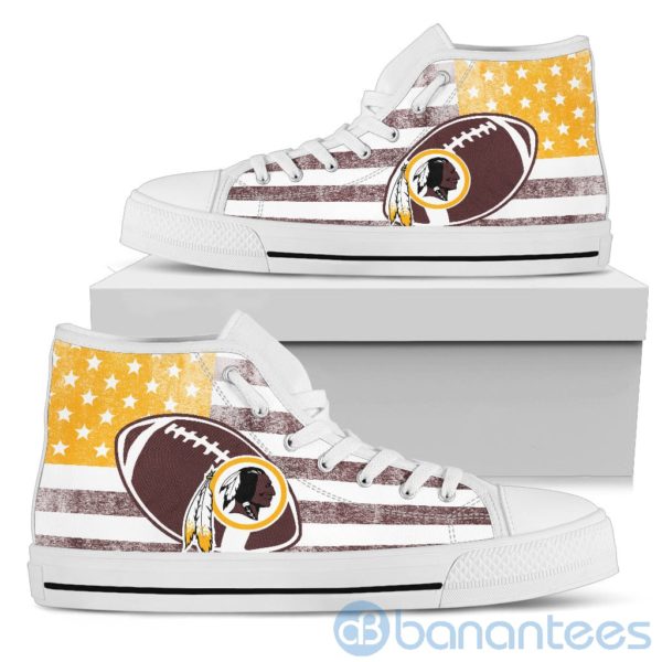 American Flag Style Washington Redskins High Top Shoes Product Photo