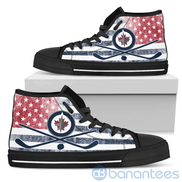 American Flag Style Winnipeg Jets High Top Shoes Product Photo