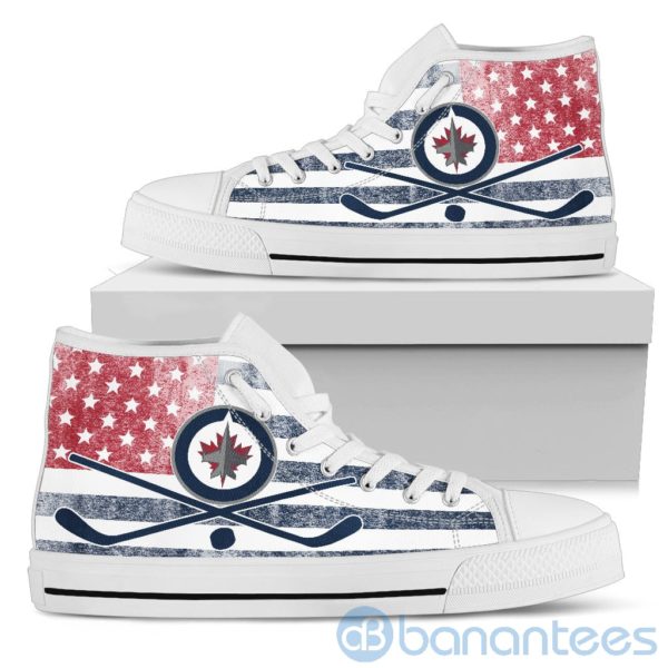 American Flag Style Winnipeg Jets High Top Shoes Product Photo