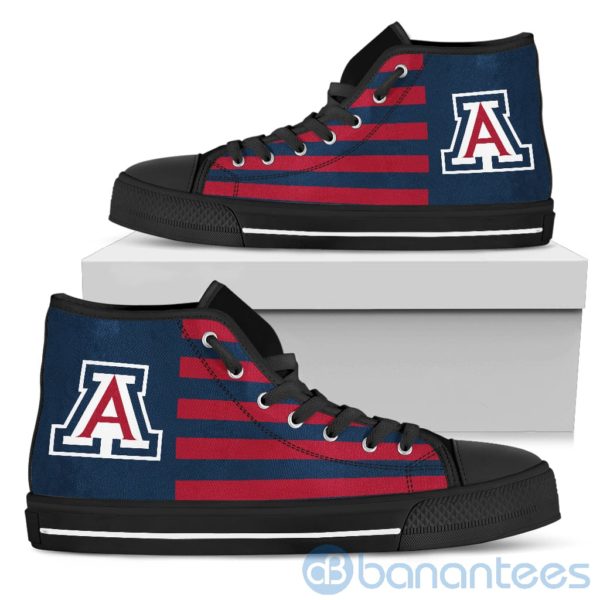 American Flag With Logo Of Arizona Wildcats High Top Shoes Product Photo