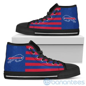 American Flag With Logo Of Buffalo Bills High Top Shoes Product Photo