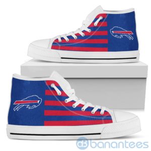 American Flag With Logo Of Buffalo Bills High Top Shoes Product Photo