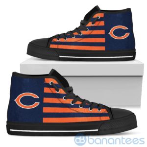 American Flag With Logo Of Chicago Bears High Top Shoes Product Photo