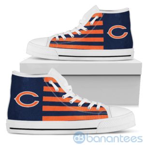American Flag With Logo Of Chicago Bears High Top Shoes Product Photo