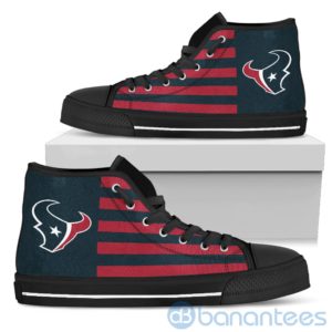 American Flag With Logo Of Houston Texans High Top Shoes Product Photo