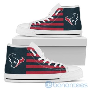American Flag With Logo Of Houston Texans High Top Shoes Product Photo