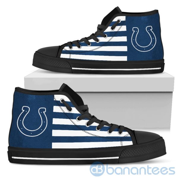 American Flag With Logo Of Indianapolis Colts High Top Shoes Product Photo