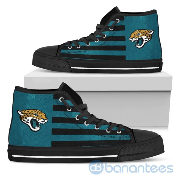 American Flag With Logo Of Jacksonville Jaguars High Top Shoes Product Photo