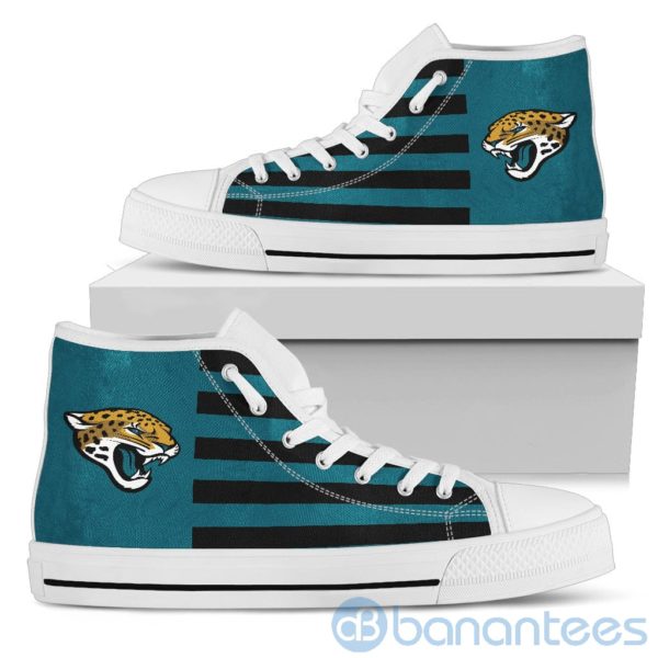 American Flag With Logo Of Jacksonville Jaguars High Top Shoes Product Photo