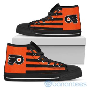 American Flag With Logo Of Philadelphia Flyers High Top Shoes Product Photo