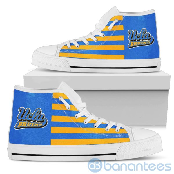 American Flag With Logo Of UCLA Bruins High Top Shoes Product Photo