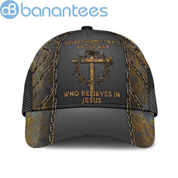 An Old Man Who Believes In Jesus All Over Printed 3D Cap Product Photo