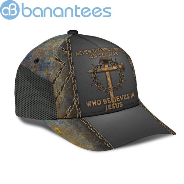An Old Man Who Believes In Jesus All Over Printed 3D Cap Product Photo