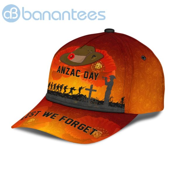 Anzacay Australia Lest We Forget Orange All Over Printed 3D Cap Product Photo