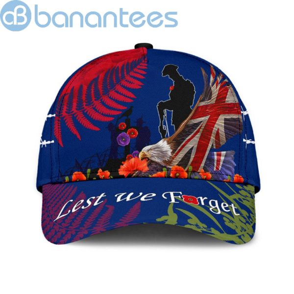 Anzacay Australia Soldier Eagle Flag Lest We Forget Custom Name All Over Printed 3D Cap Product Photo