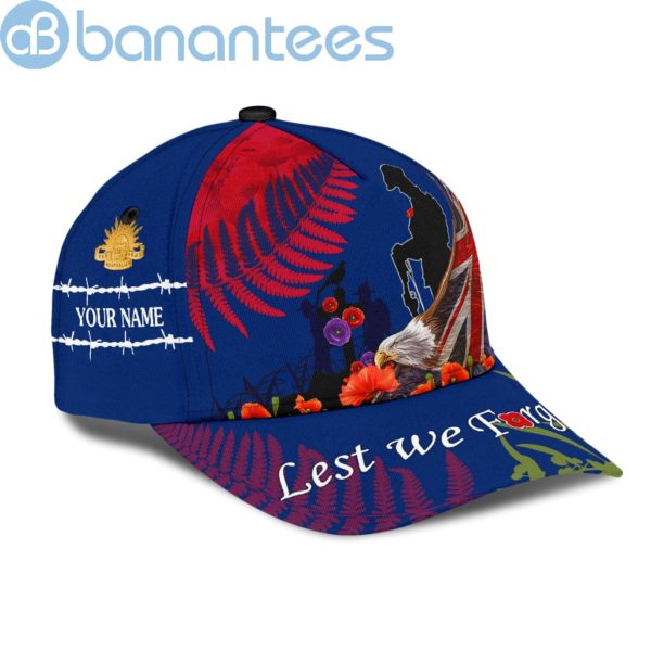 Anzacay Australia Soldier Eagle Flag Lest We Forget Custom Name All Over Printed 3D Cap Product Photo