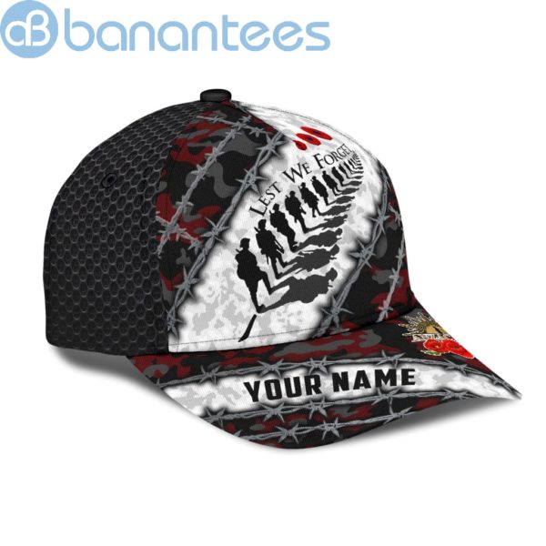 Anzacay Australian Red Camo Lest We Forget Custom Name All Over Printed 3D Cap Product Photo
