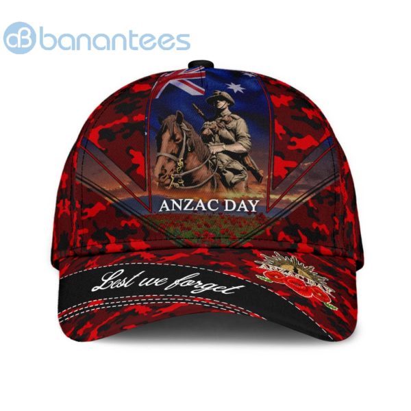 Anzacay Lest We Forget Australia Red Camo All Over Printed 3D Cap Product Photo