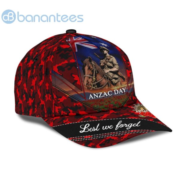 Anzacay Lest We Forget Australia Red Camo All Over Printed 3D Cap Product Photo