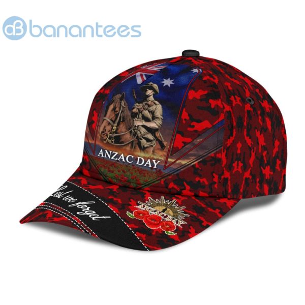 Anzacay Lest We Forget Australia Red Camo All Over Printed 3D Cap Product Photo