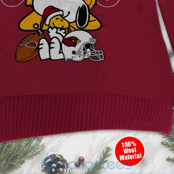 Arizona Cardinals Funny Charlie Brown Peanuts Snoopy Christmas Tree Ugly Christmas 3D Sweater Product Photo
