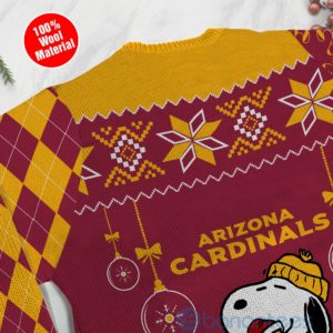 Arizona Cardinals Funny Charlie Brown Peanuts Snoopy Christmas Tree Ugly Christmas 3D Sweater Product Photo