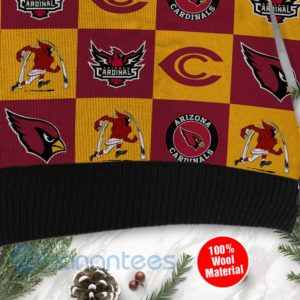 Arizona Cardinals Logo Checkered Flannel Design Ugly Christmas 3D Sweater Product Photo