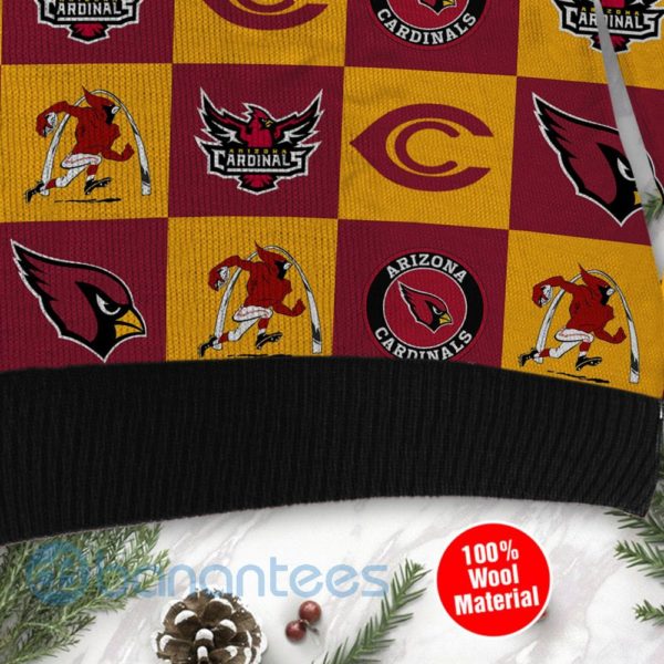Arizona Cardinals Logo Checkered Flannel Design Ugly Christmas 3D Sweater Product Photo