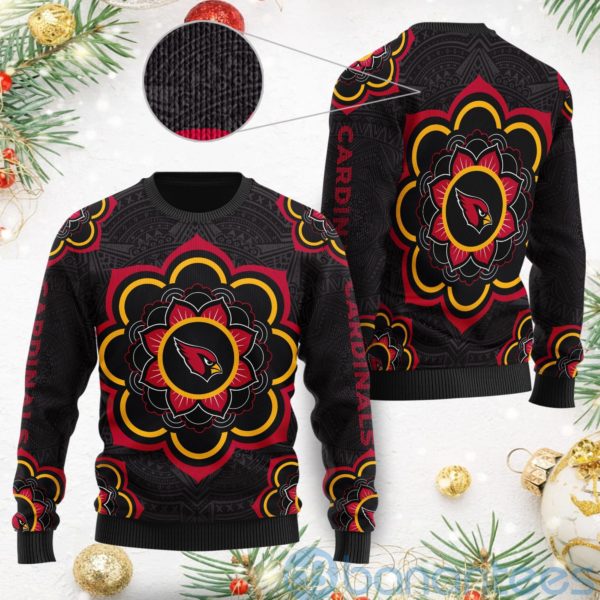 Arizona Cardinals Mandala Logo Ugly Christmas 3D Sweater Product Photo