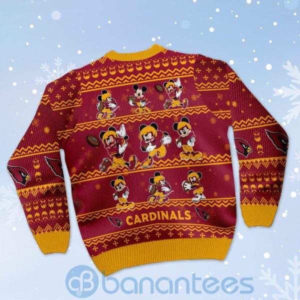 Arizona Cardinals Mickey Mouse Ugly Christmas 3D Sweater Product Photo
