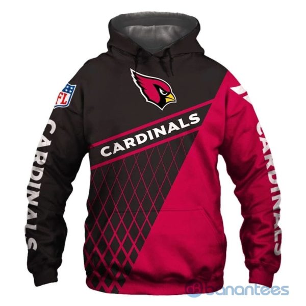 Arizona Cardinals Red And Black All Over Printed 3D Hoodie Zip Hoodie Product Photo