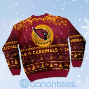 Arizona Cardinals Santa Claus In The Moon Ugly Christmas 3D Sweater Product Photo