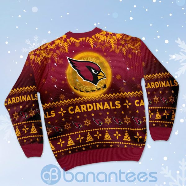 Arizona Cardinals Santa Claus In The Moon Ugly Christmas 3D Sweater Product Photo