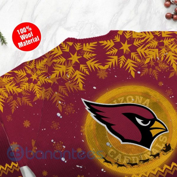 Arizona Cardinals Santa Claus In The Moon Ugly Christmas 3D Sweater Product Photo