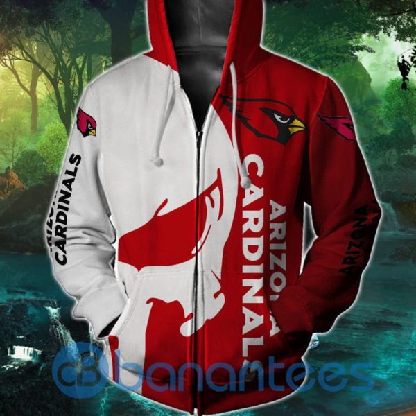 Arizona Cardinals Skull Design Full Printed 3D Hoodie Zip Hoodie Product Photo