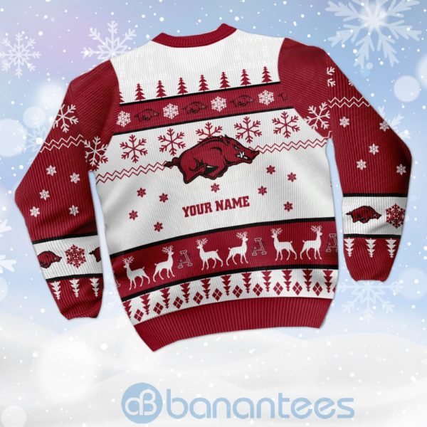 Arkansas Razorbacks Custom Name Personalized Ugly Christmas 3D Sweater Product Photo