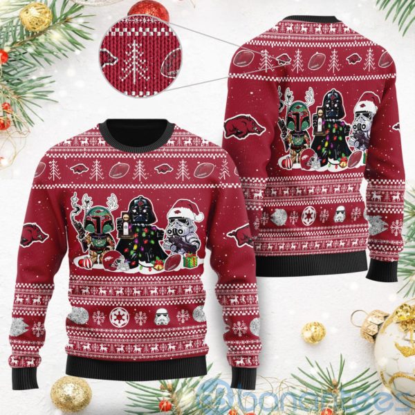 Arkansas Razorbacks Star Wars Ugly Christmas 3D Sweater Product Photo