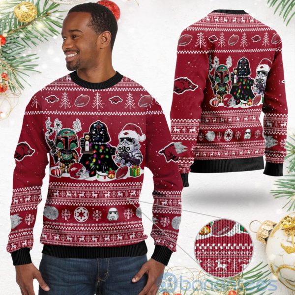 Arkansas Razorbacks Star Wars Ugly Christmas 3D Sweater Product Photo