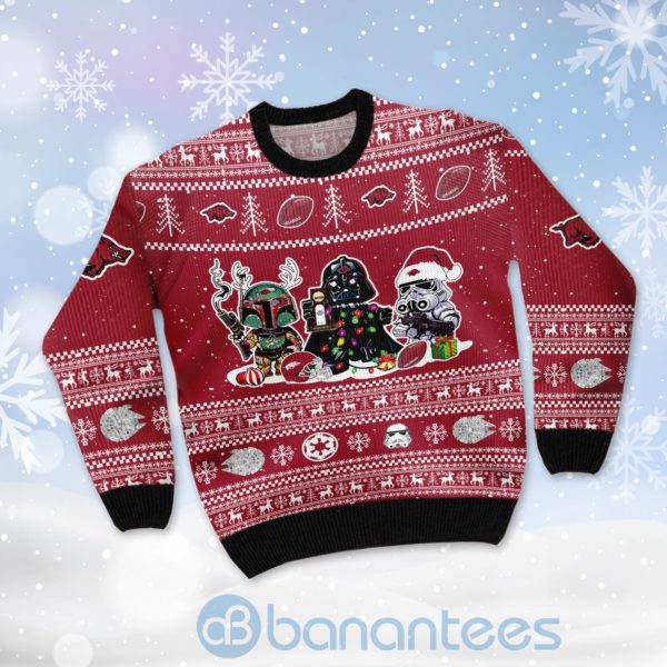 Arkansas Razorbacks Star Wars Ugly Christmas 3D Sweater Product Photo