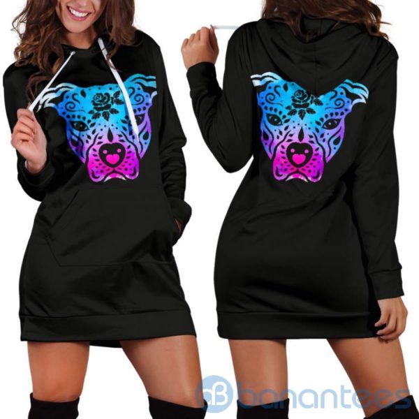Artistic Pitbull Hoodie Dress For Women Product Photo