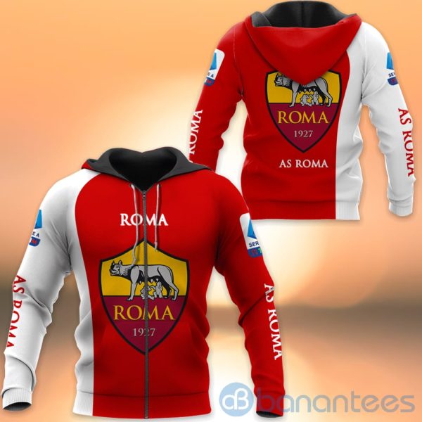 As Roma Team All Over Printed Hoodies Zip Hoodies Product Photo