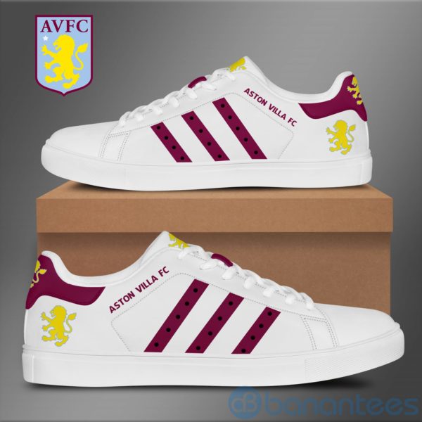 Aston Villa Red Striped Low Top Skate Shoes Product Photo